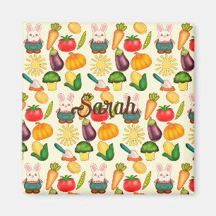 Aimant Lapin Lapin Farmer de légumes
