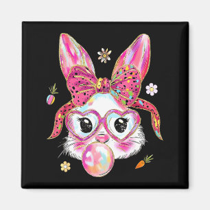 Aimant Lapin mignon visage de lapin jour de Pâques heureu