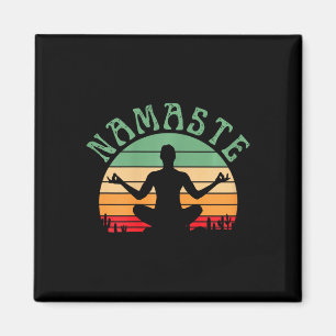 Aimant Lapin Namaste avec mandala yoga drôle méditation