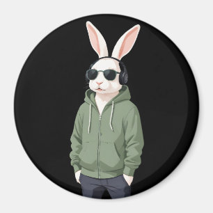 Aimant Lapin Portant un Sweat - shirt à capuche drôle Coo