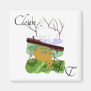 Aimant Lapin propre sale de lièvres de lapin d'aimant de