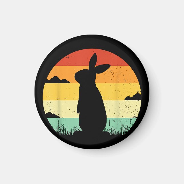 Aimant Lapin Retro Vintage 80s Style Bunny Lover (Devant)