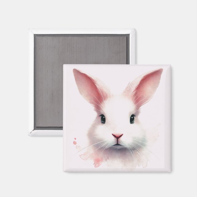 Aimant lapin rose Whimsical (Recto/Verso)