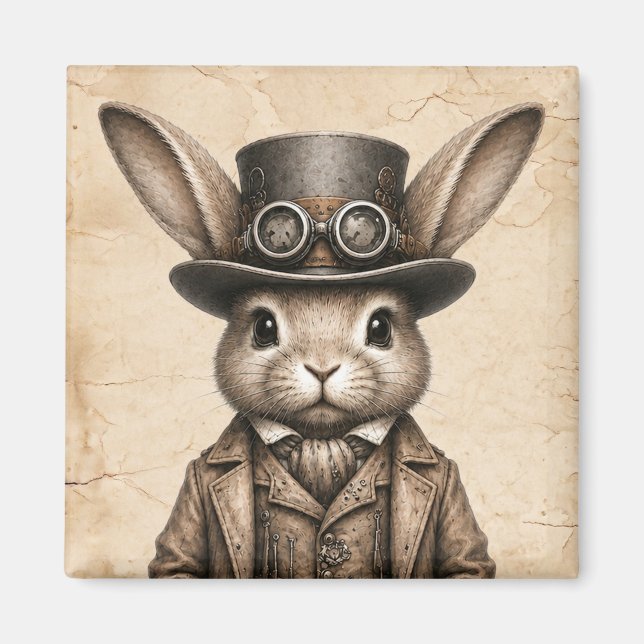 Aimant Lapin Steampunk  (Devant)