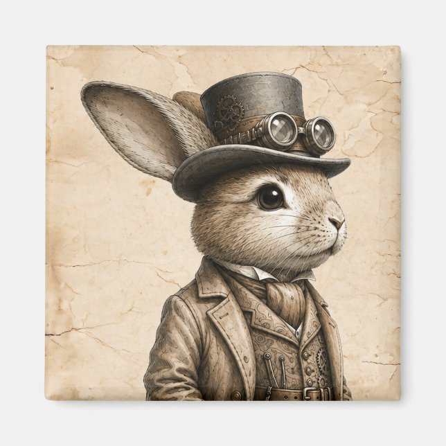 Aimant Lapin Steampunk  (Devant)