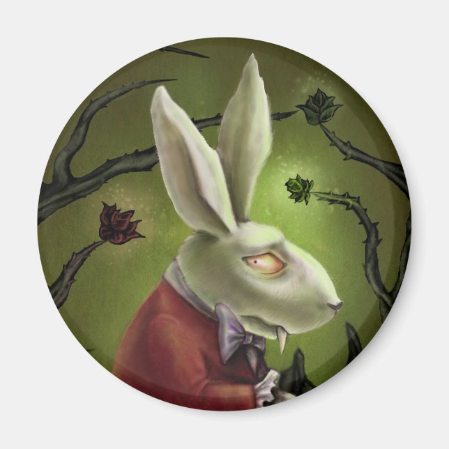 Aimant Lapin Vampire blanc (Devant)