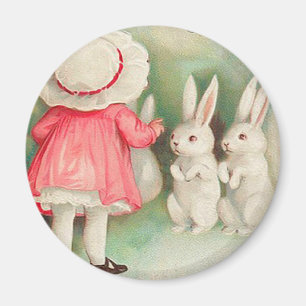 Aimant Lapin vintage Salutation de Pâques