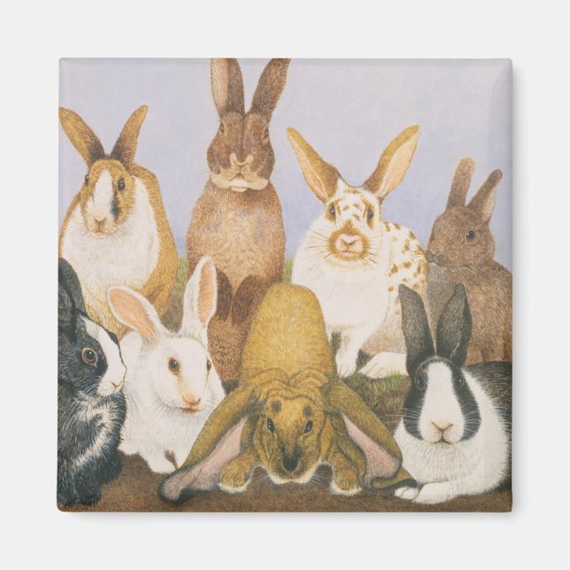Aimant Lapins chanceux (Devant)