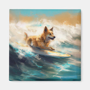 Aimant Lapphund Plage Finlandaise Plage Surf Peinture