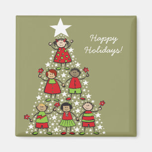 Aimant L'arbre de Noël badine l'aimant de cadeau