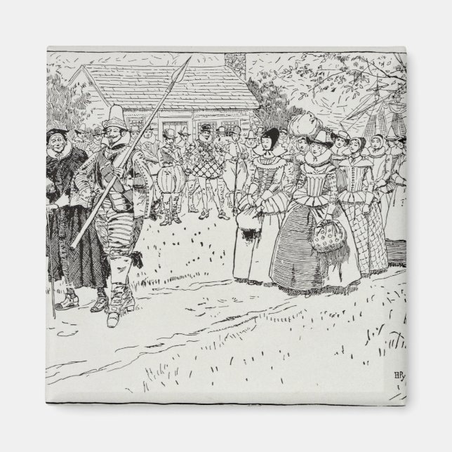 Aimant L'arrivée des jeunes femmes à Jamestown (Devant)