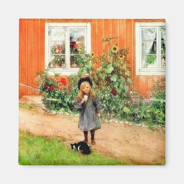 Aimant Larsson - Brita avec chat et sandwich (Devant)