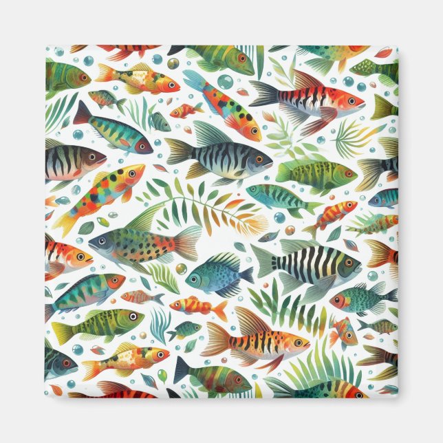 Aimant L'art coloré du poisson sous-marin (Devant)