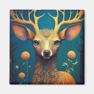 Aimant L'art de l'Imaginaire de cerfs lunaires