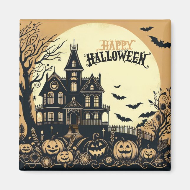 Aimant L'art d'Halloween vintage (Devant)