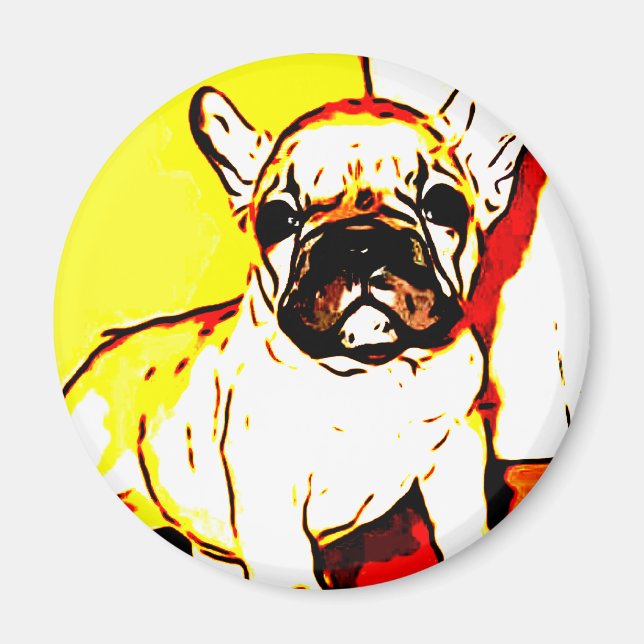 Aimant L'art du chien de taureau français (Devant)