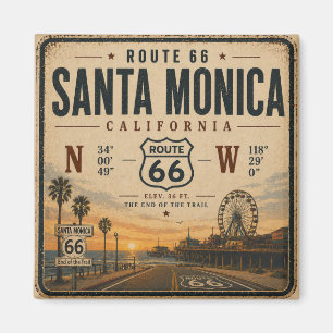 Aimant L'art du réfrigérateur de la route 66 à Santa Moni