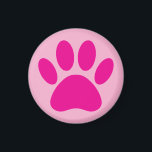 Aimant L'Art Empreinte de patte De Chien En Rose<br><div class="desc">Empreinte de patte de chien de dessin en rose. version arrière - plan rose pâle. Magnets décoratifs minimalistes pour les maisons et les entreprises comme les animaleries. Idée cadeau pour les amoureux de les chiens.</div>