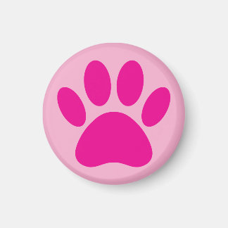 Aimant L'Art Empreinte de patte De Chien En Rose