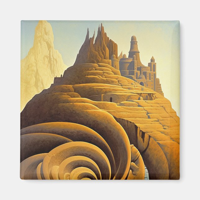Aimant L'art Imaginaire de Surreal Mountain City (Devant)
