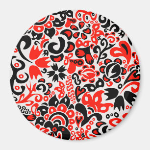 Aimant L'art populaire ukrainien motif floral abstact