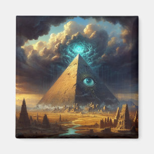 Aimant L'art pyramidal bleu mystique