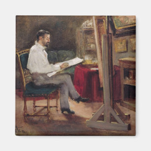 Aimant L'artiste Morot dans son studio, c.1874