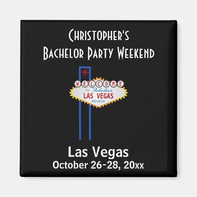 Aimant Las Vegas Bachelor Party Guys Week-end Voyage (Devant)