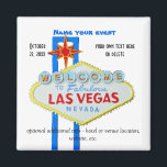 Aimant Las Vegas Custom Event<br><div class="desc">Annoncez votre événement spécial Las Vegas avec un aimant de signe de bienvenue Las Vegas. parfait pour toute occasion de créer un buzz ou d'utiliser comme souvenir le jour de la réunion,  la fête ou la réunion.</div>