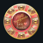 Aimant Las Vegas Deluxe Coral Peach Casino Chip Favoriser<br><div class="desc">Si vous avez un thème Las Vegas mariage, réception ou fête d'anniversaire, ces magnets de jetons de casino couleur or, corail et pêche font la fête parfaite ou les faveurs de mariage! Pour toute question ou demande, envoyez-moi un courriel à l'adresse suivante : cheryl@cheryldanielsart.com. De nombreux produits correspondants disponibles. "Las...</div>