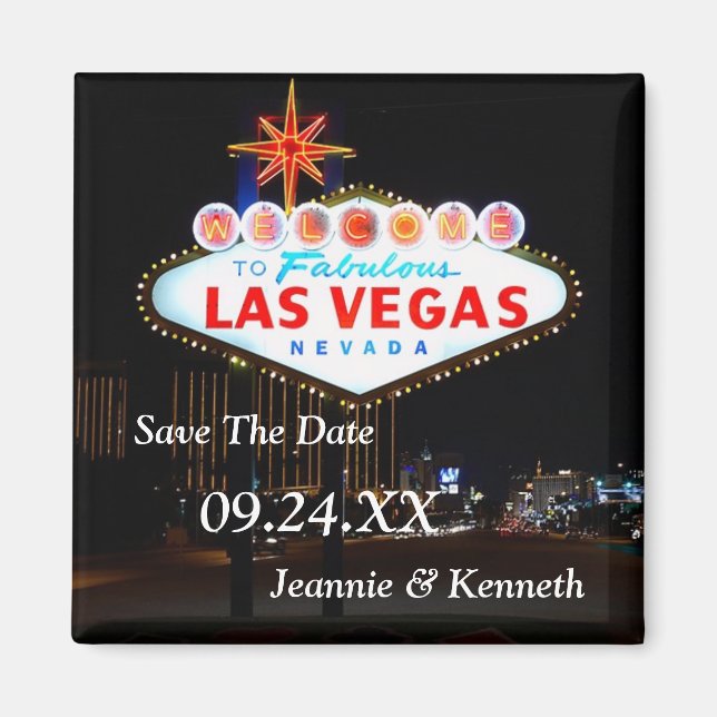Aimant Las Vegas Destination Mariage Enregistrer La Date  (Devant)