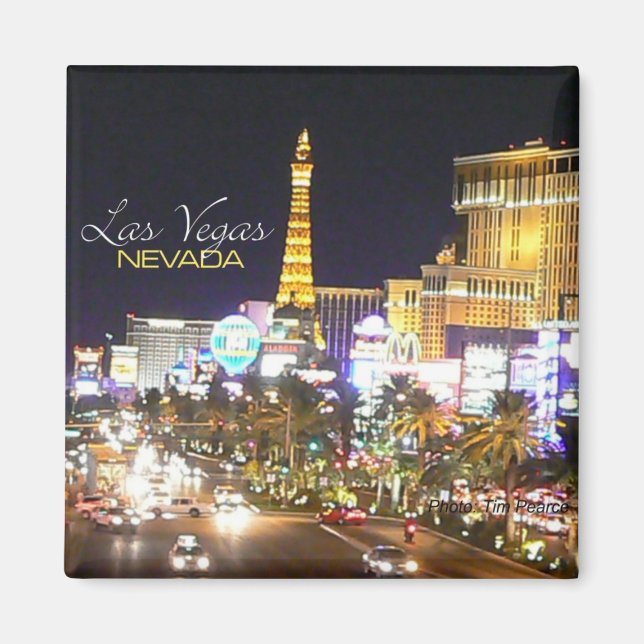 Aimant Las Vegas Nevada Nightime Souvenir Frigidaire aima (Devant)