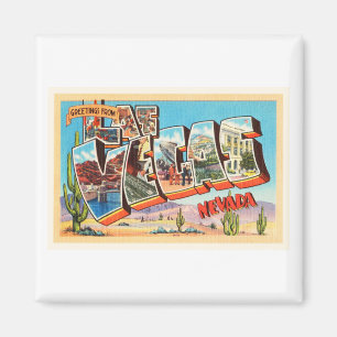 Aimant Las Vegas Nevada NV Vieux souvenir Vintage voyage