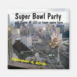 Aimant Las Vegas Super Football Party avec showgirl