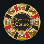 Aimant Las Vegas VIP Black Gold Red Casino Chip Favoriser<br><div class="desc">Si vous avez un thème Las Vegas mariage, réception ou fête d'anniversaire, ces magnets de jetons de casino en or, rouge et noir font la fête parfaite ou les faveurs de mariage! Pour toute question ou demande, envoyez-moi un courriel à l'adresse suivante : cheryl@cheryldanielsart.com. De nombreux produits correspondants disponibles. "Las...</div>