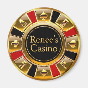 Aimant Las Vegas VIP Black Gold Red Casino Chip Favoriser