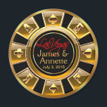 Aimant Las Vegas VIP Gold et Black Casino Chip Favoriser<br><div class="desc">Si vous êtes Doing It In Vegas ou que vous avez un thème de Las Vegas mariage ou réception, ces magnets de jetons de casino en or et noir font les faveurs de mariage parfaites! Des invitations de mariage assorties, des cartes de date, des cartes RSVP, des décalcomanies d'enveloppe et...</div>