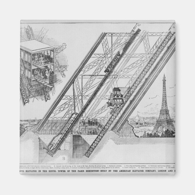 Aimant L'ascenseur Otis dans la Tour Eiffel (Devant)