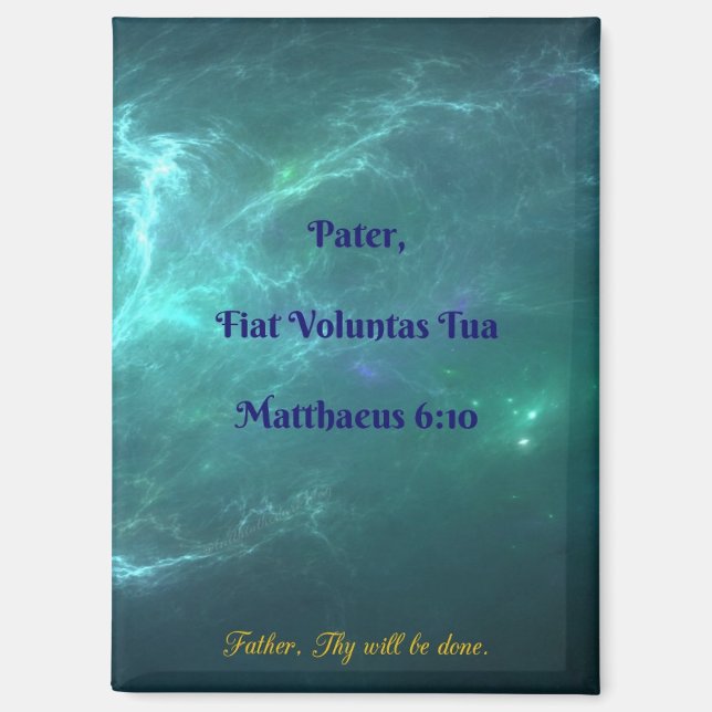 Aimant Latin Fiat Volontaire Tua Matthew 6:10 (Recto)