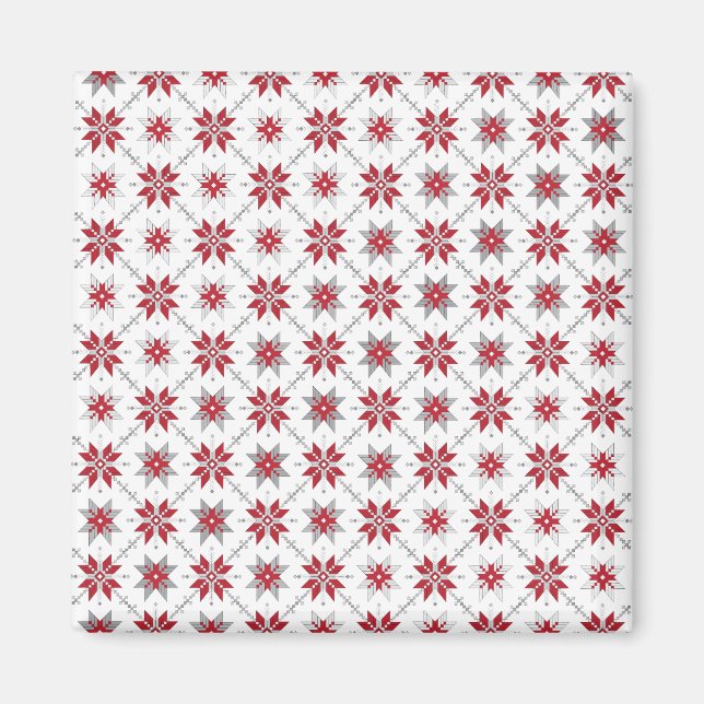 Aimant Latvian Morning SUN motif géométrique V (Devant)