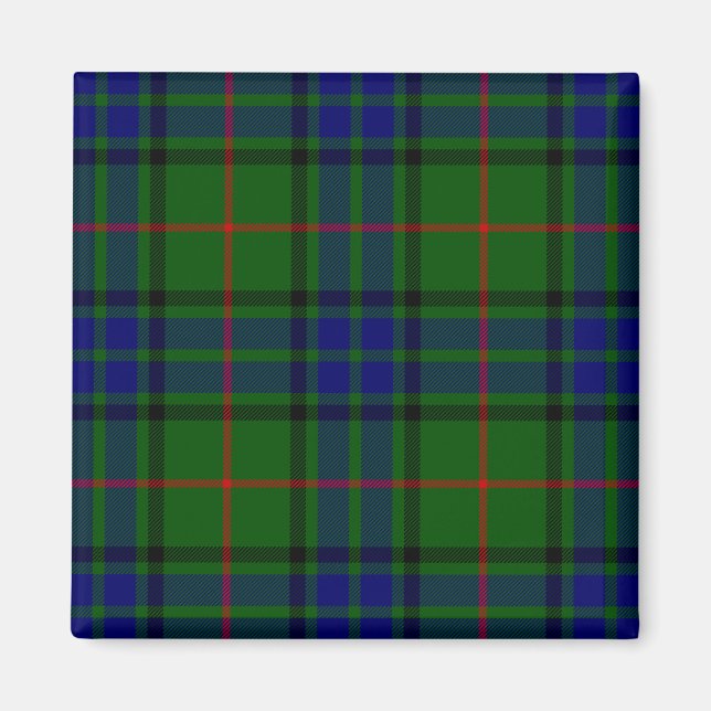 Aimant Lauder tartan bleu vert plaid (Devant)