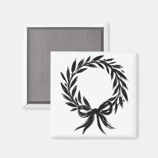 Aimant Laurel Wreath with Bow – Botanical Emblem on