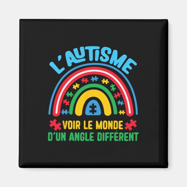 Aimant L'Autisme À La Vue Du Monde D'Un Autisme Angle Con (Devant)
