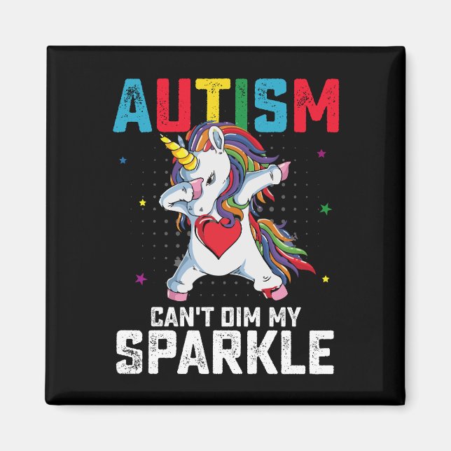 Aimant L'autisme ne peut pas ternir ma licorne de sensibi (Devant)