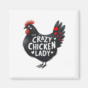 Aimant L'autocollant de la dame poule folle