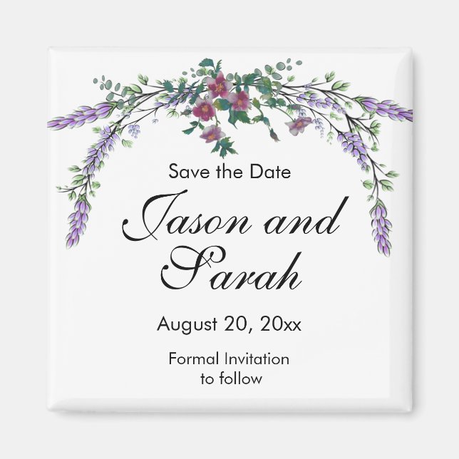 Aimant lavande rose vintage eucalyptus (Devant)