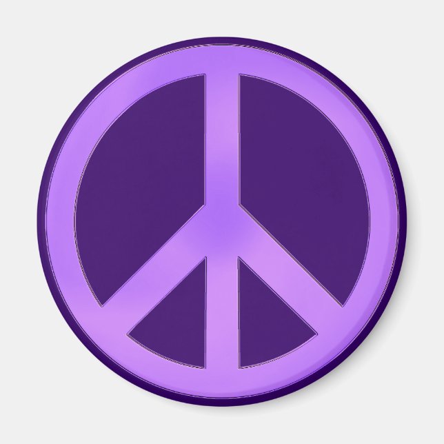 Aimant Lavande sur signe de paix violet foncé (Devant)