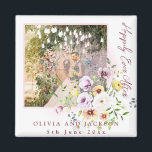 Aimant Lavande Vierge Violet Floral Heureux Jamais Après<br><div class="desc">Carte de visite photo collage moderne élégant  photo collage moderne élégant carte de visite photographie  Beau et élégant carte de visite photographique. Personnalisez avec vos propres photos.</div>