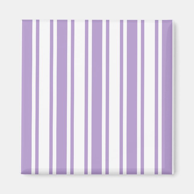 Aimant Lavande violet et blanc bonbons rayures (Devant)