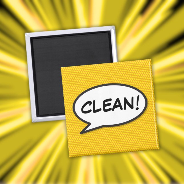 Aimant Lave-vaisselle Amusement Rétro Bande Dessinée Pop  (Dishwasher Clean Fun Retro Comic Book Pop Art Magnet)